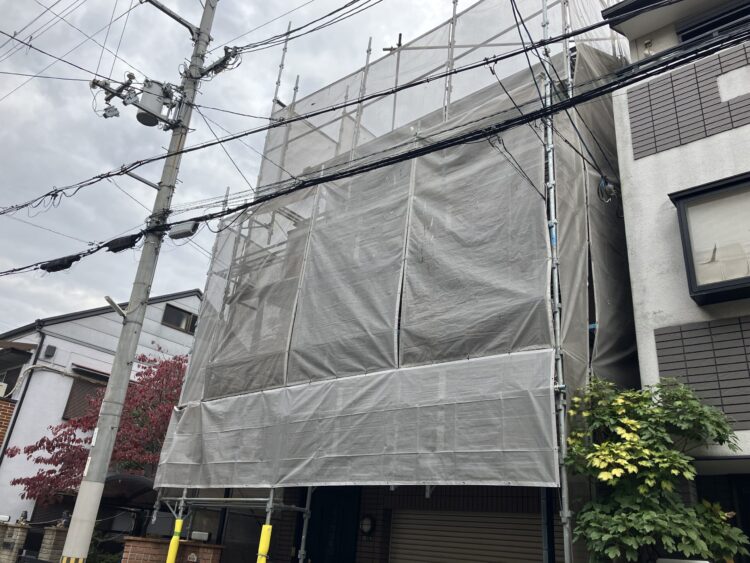 大阪市城東区戸建外壁塗装着工