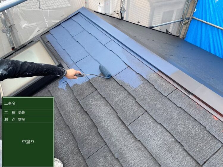 大阪市城東区戸建屋根塗装作業