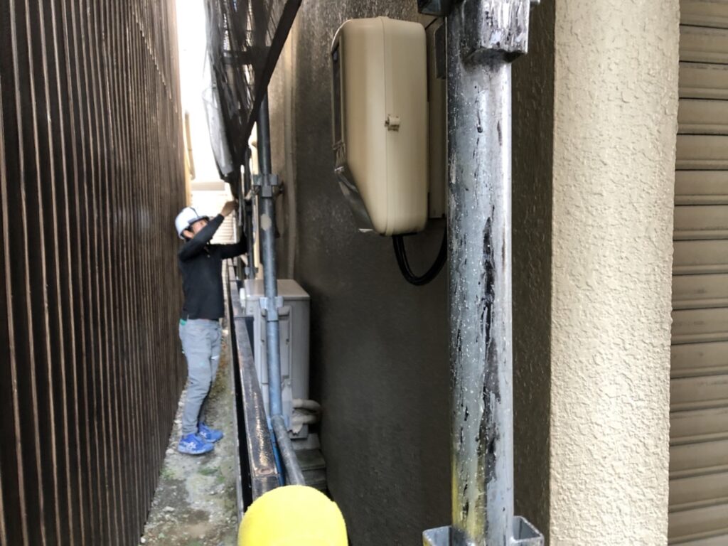 大阪市旭区戸建足場組立作業